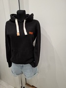 Czarna bluza kangurka z kapturem Superdry S 80% cotton