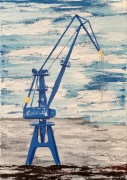 Obraz abstrakcyjny, Gdańsk, dźwig, żuraw G1