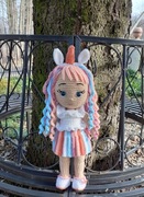 Lalka jednorożec na szydełku