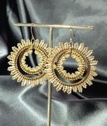 Kolczyki Kola GOLDEN SOLAR Miyuki Podwojne Slonca Stal Chirurgiczna