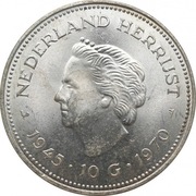 Srebrna moneta 10 guldenów 1970, Holandia