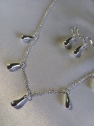 Srebrny komplet - Krople deszczu .Pr.925 