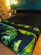 Narzuta poliester 240 cm x 240 cm czarny