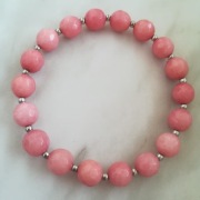 NOWA Bransoletka Jadeit łososiowy Stal 17cm 