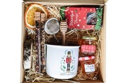 Świąteczny Box Prezentowy. Kubek.Herbata. Miód. Konfitura. Zestaw na Święta