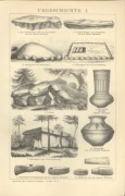 Archeologia-Prehistoria  oryginalna XIX w. grafika