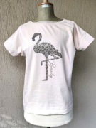 Koszulka damska T-shirt róż pudrowy FLAMING roz. S/M