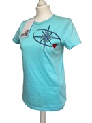 Nowy t shirt damski Love Moschino, turkusowy, S/M (36/38)