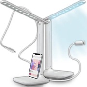 lampka led biurkowa szkolna 3 barwy światła dotykowa zasilanie usb biała