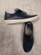 Granatowe eleganckie skórzane wiązane buty Comfort Line by Vinoeza 36