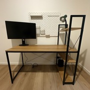 Biurko z półkami loft 120x52 cm Gamingowe Metalowe Komputerowe