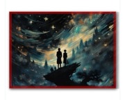 Mistyczny Obraz Nocnego Nieba z Postaciami