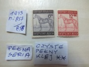 2szt. znaczki seria Mi 857 Niemcy 1943r. KONIE Wyścigi WIEDEŃ DERBY Rzesza
