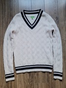 sweter Gianni Feraud L kremowy gruby uczelniany