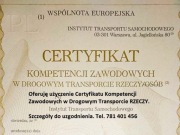 Certyfikat kompetencji zawodowych w transporcie drogowym rzeczy