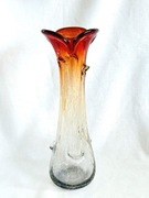 Wazon szklany sękacz rwaniec ombre antico kolorowe szkło  PRL Vintage retro