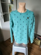 Naketano bluza męska L kotwice turkus sweatshirt 