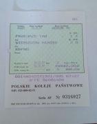 PKP bilet kolejowy Wieruszów Miasto Kępno 1997 r. seria AF