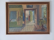 Stary obraz na płótnie H. G. RASMUSSEN  .