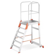 Drabina aluminiowa magazynowa mostek podest magazynowy 6 stopnie 3,29m TUV