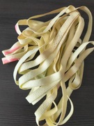 Seledynowa żółta guma ramiączkowa krawiectwo decoupage szycie