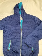 Kurtka męska marki WALKHARD używana, przejsciowa, z kapturem ,granatowa.