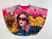 Bluzka motyl oversize nadruk twarz rozmiar uniwersalny mgiełka #1823