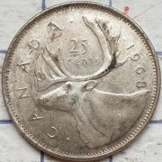 Kanada 25 centów 1968 5,83 g Ag 500