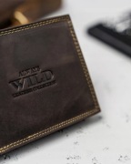 Always Wild portmonetka męska brązowa skórzana HQ