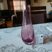 Wazon szklany fioletowy ciężki nie znam pochodzenia stan bdb