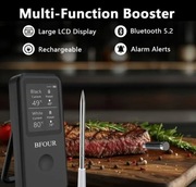 BFOUR Termometr bezprzewodowy do mięsa Bluetooth 2 sondy wodoodporny grill