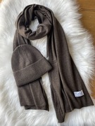 Cashmere komplet czapka i szal 50% kaszmir 50% wełna wool kaszmirowy