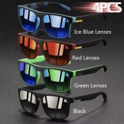 Okulary meskie przeciwsłoneczne UV400 zestaw 4szt Szybka wysyłka 