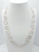 Długie Perły BIWA 54cm Kryształki Naszyjnik UNIKAT