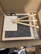 Tablica filcowa korkowa czarna z drewnianym stojakiem