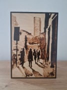 Zgiełk miasta, A4, sklejka (prezent, obraz, ozdoba, pirografia)