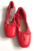 ZARA czerwone baleriny baletki z kokardą 20,5 cm