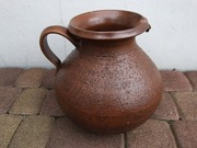Dzban ceramiczny, ,wysokość 26 cm, pękaty, brązowy, np. do ogrodu