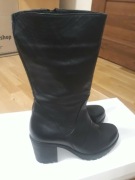 Kozaki ze skory LANQIER czarne r.38