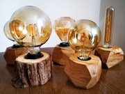 Lampki rustykalne z żarówką typu Edison! Dębowe.