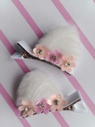 Spinki do włosów z kocimi uszkami. 2 sztuki. Kolor: biały