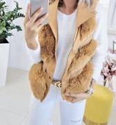 Kamizelka z futrem i zamkami  L