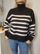 Studio ONLY sweter damski pasiasty golf rozmiar L