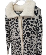 Kardigan/płaszcz z futerkowym kołnierzem