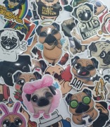 Naklejki, wlepy wielorazowe 50 sztuk PUG