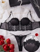 Sexowny komplet bielizny L czarny zmysłowy 