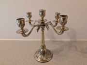 Stylowy Świecznik Mosiężny Kandelabr 5-ramienny | Anglia 1980 | 1kg