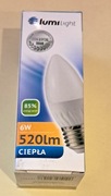 Żarówka LED E27 6W 520lm Ciepła Świeczka Lumilight