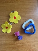 Gumki kwiatki, gumki kolorowe i spinki motylki