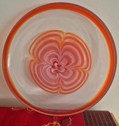 Patera szkło czerwono-pomarańczowe